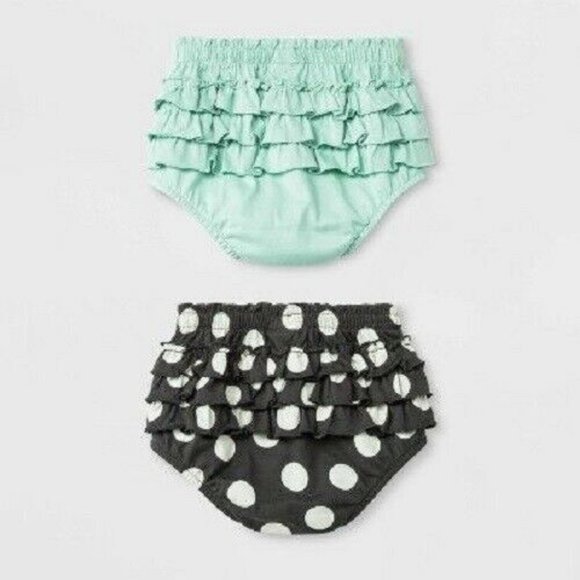 Cat & Jack Baby Girls' 2pc Ruffle and Dots Shorts - Picture 2 of 2